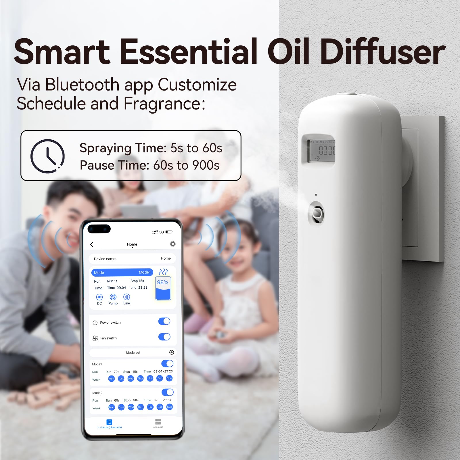 Diffuser blending with home decor in living room.