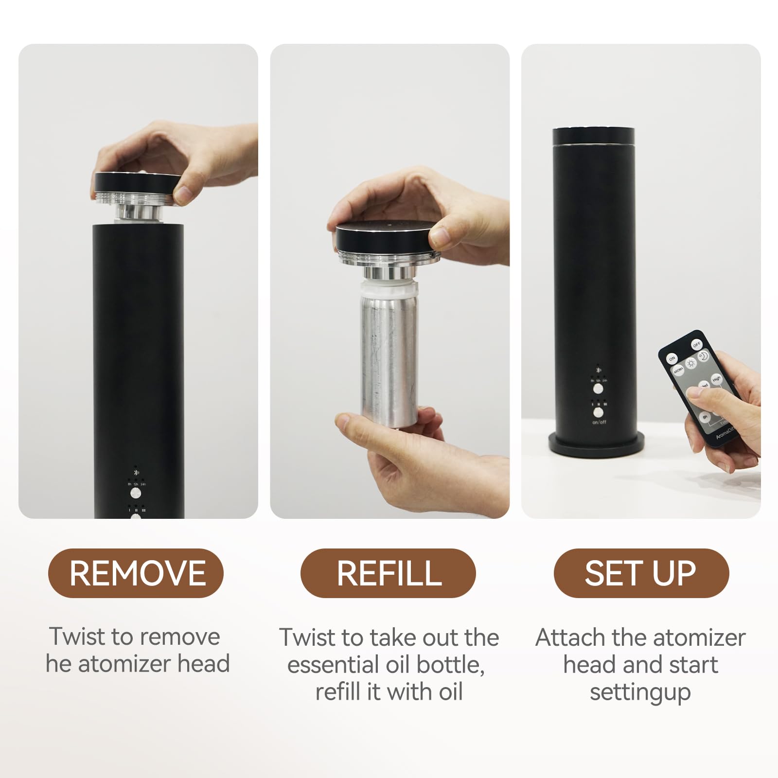 Hijoc diffuser illustrating wide-area coverage for large spaces.