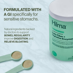 Gluten-free vegan Hilma fiber and enzyme supplement packaging