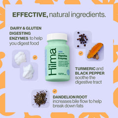 Dairy and gluten digestion support with lactase and enzymes in Hilma