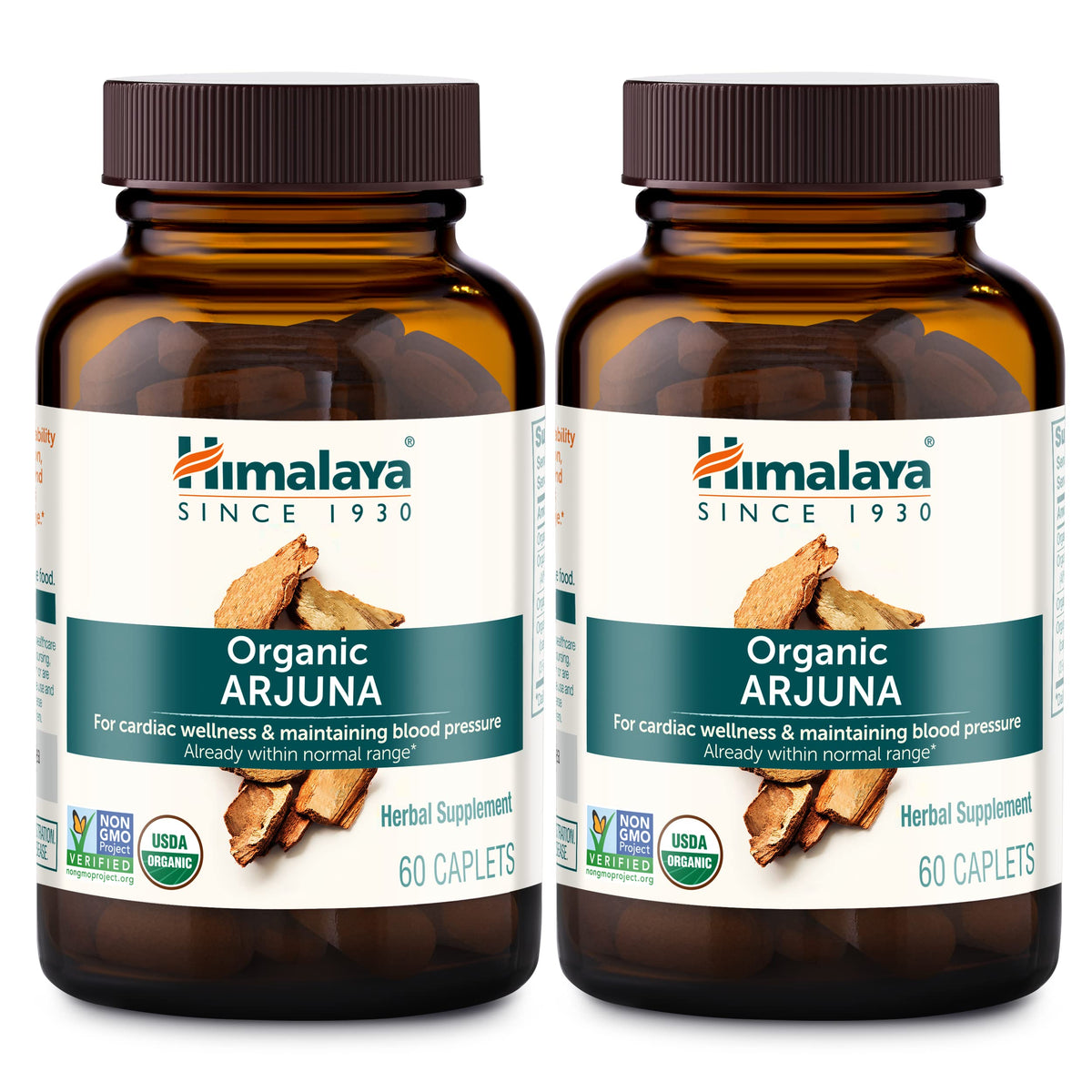 Himalaya Organic Arjuna bottle with Pack of 2 front view