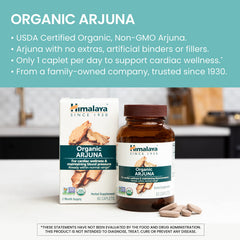 Close-up of Organic, Non-GMO and plant-based Arjuna label