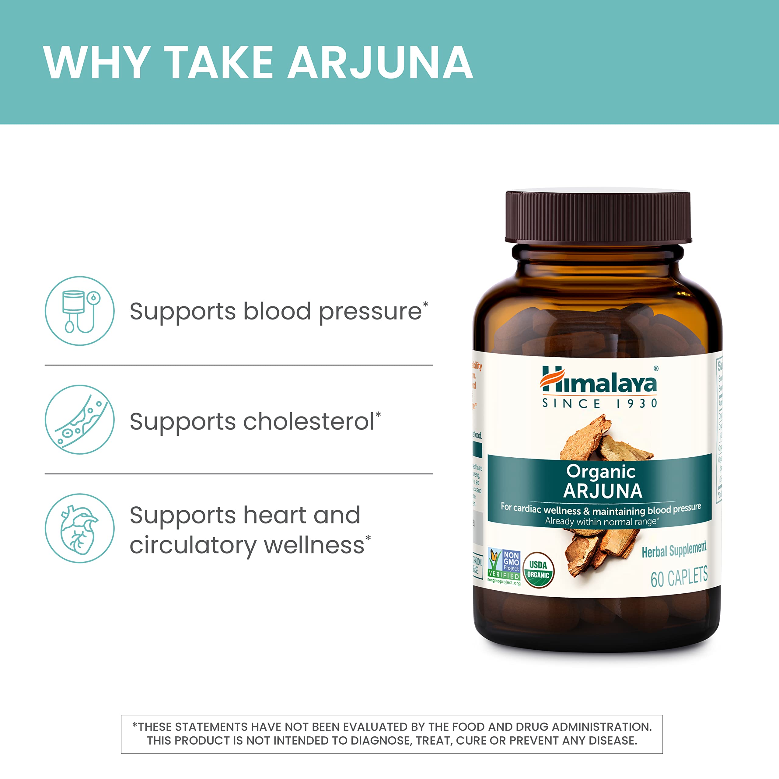 Organic and Non-GMO certification badge on Arjuna packaging