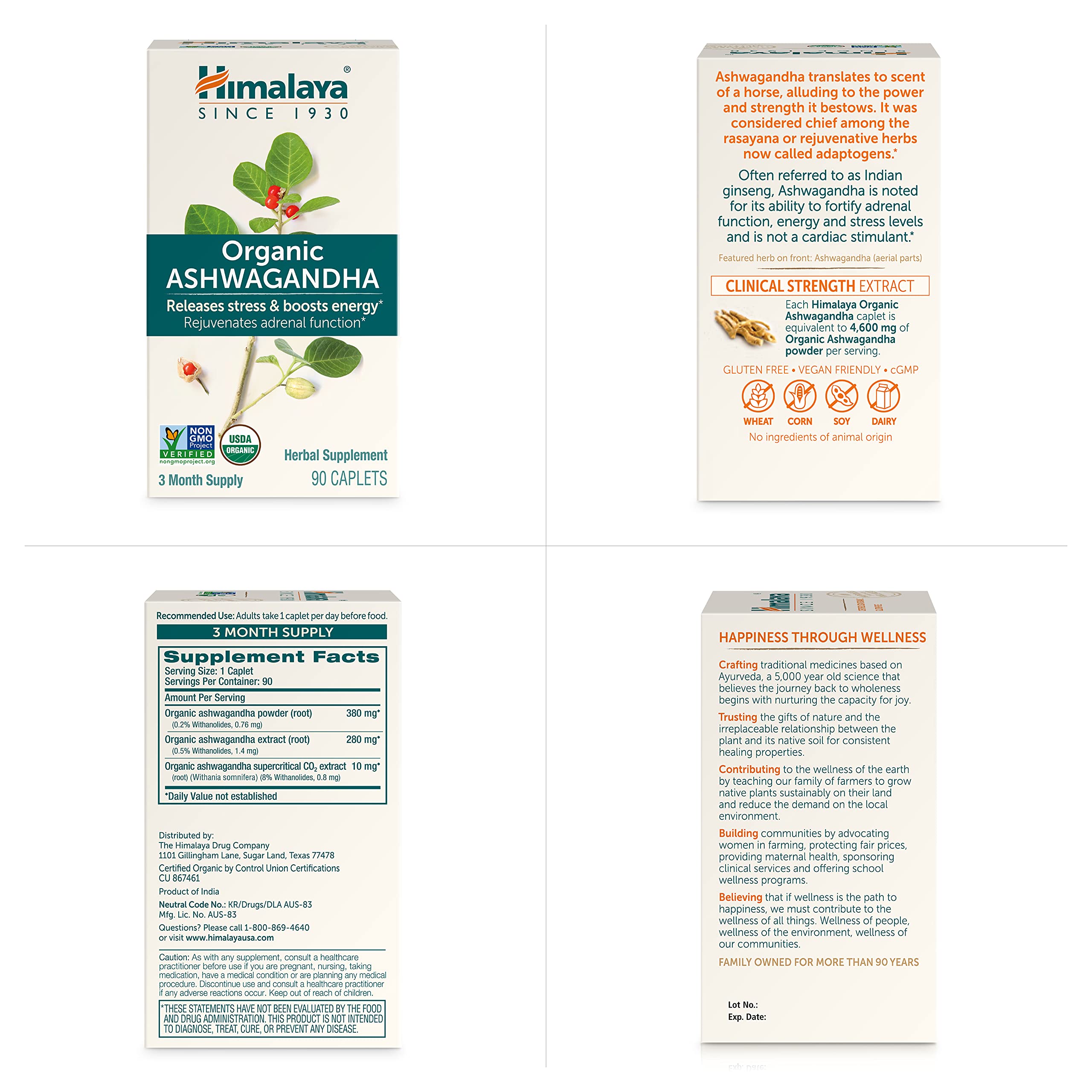 Himalaya Ashwagandha 90 caplets bottle