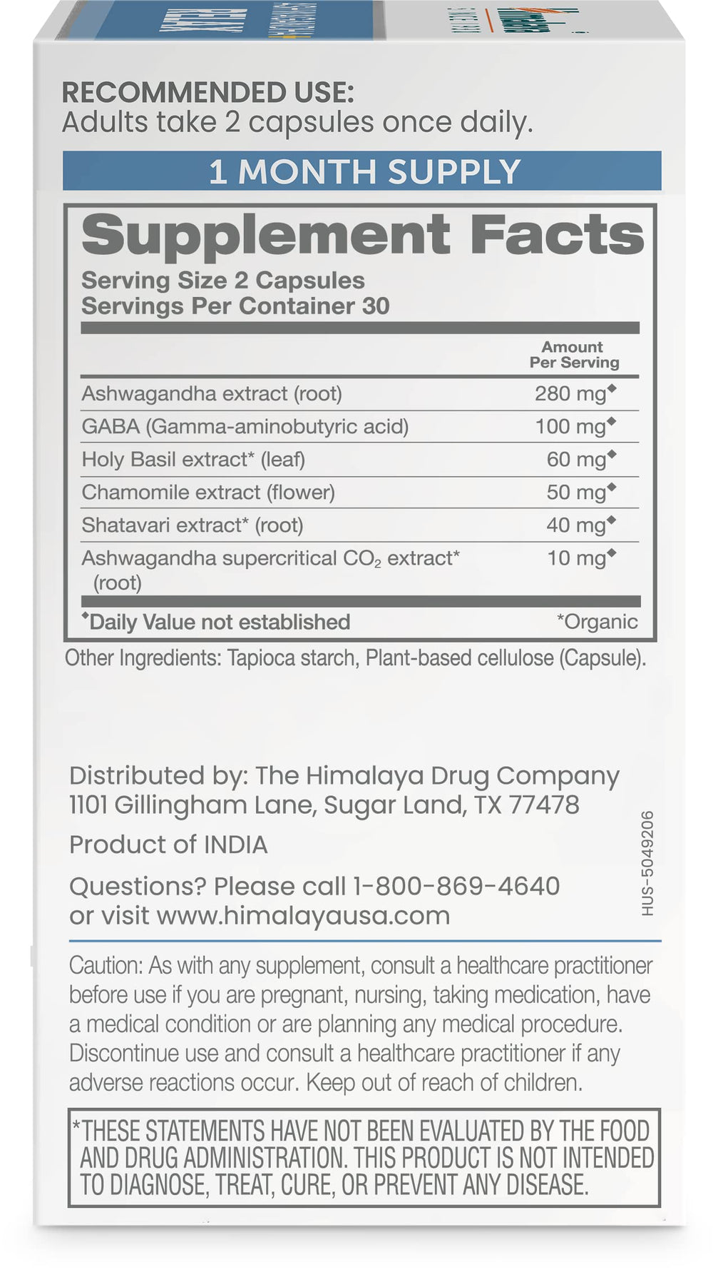 Close-up of Himalaya Ashwagandha+ Relax capsules