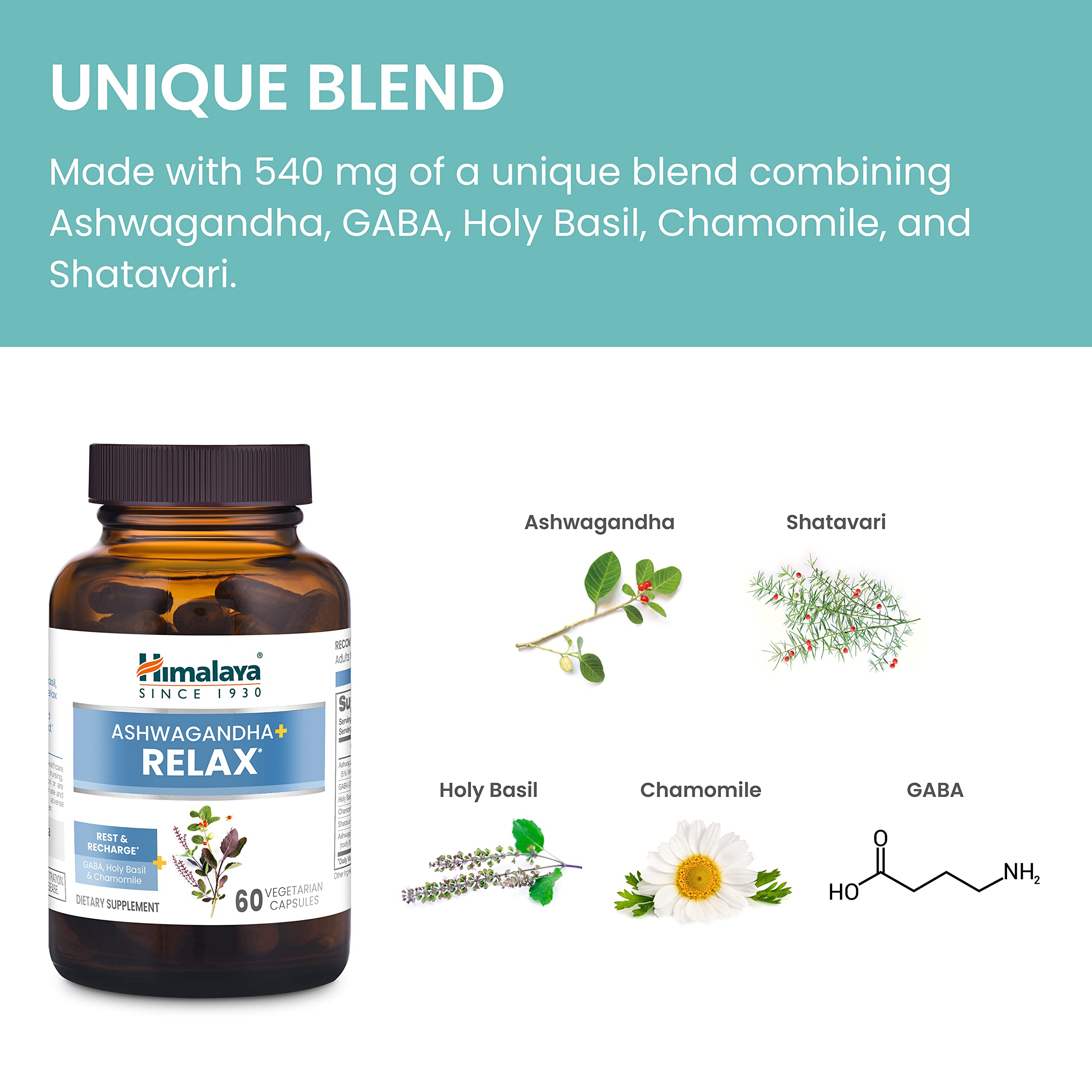 Packaging of Himalaya Ashwagandha+ Relax with branding