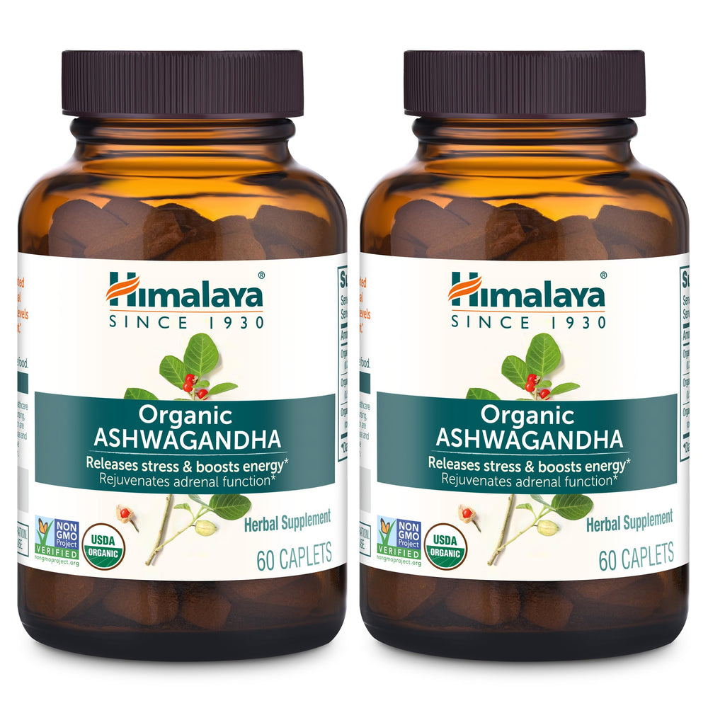 Himalaya Organic Ashwagandha Root – 120 Day Supply box and bottle