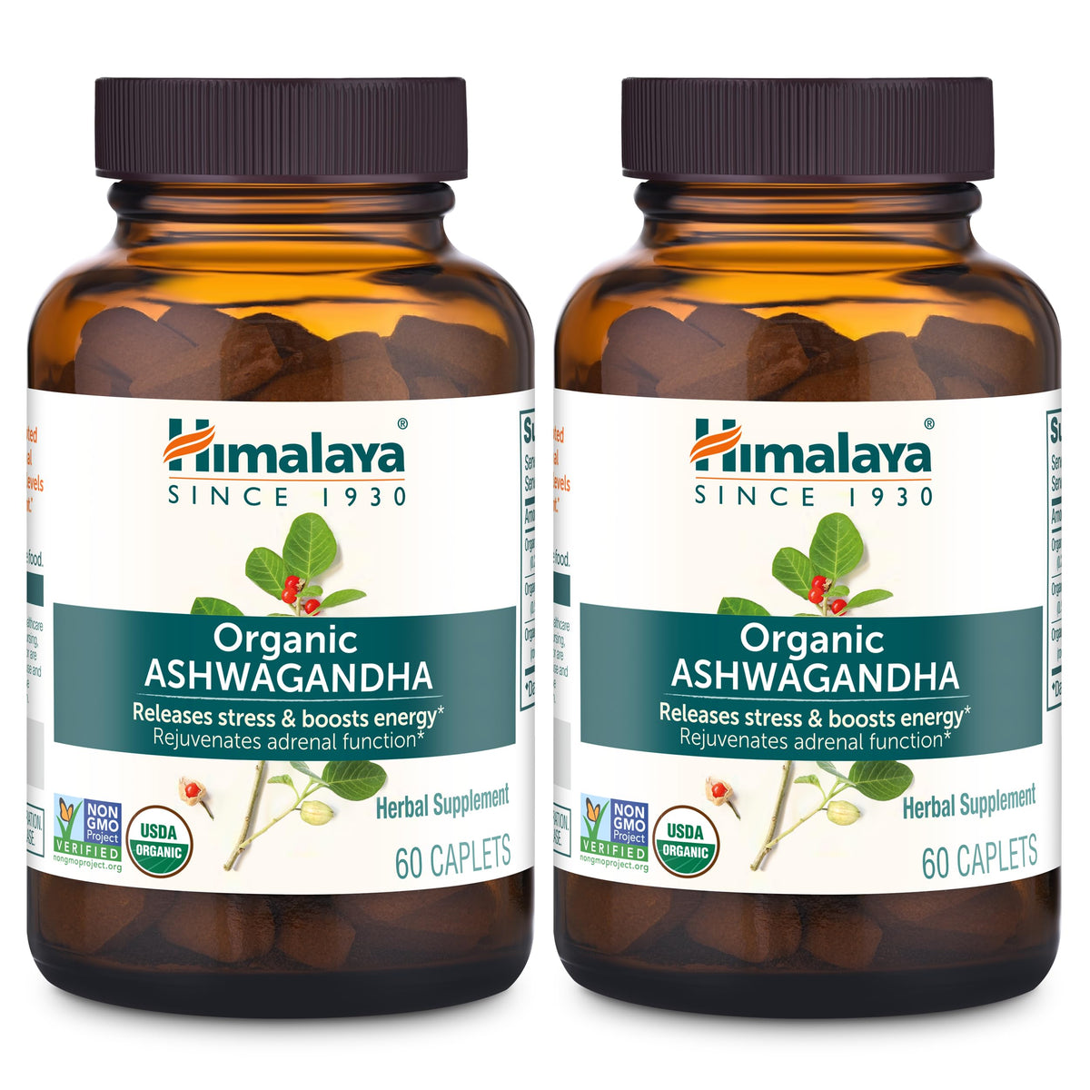 Himalaya Organic Ashwagandha Root – 120 Day Supply box and bottle