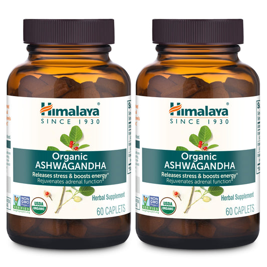 Himalaya Organic Ashwagandha Root – 120 Day Supply box and bottle