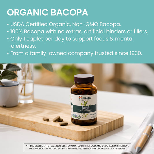 Front view of Himalaya Bacopa Monnieri Nootropic bottle