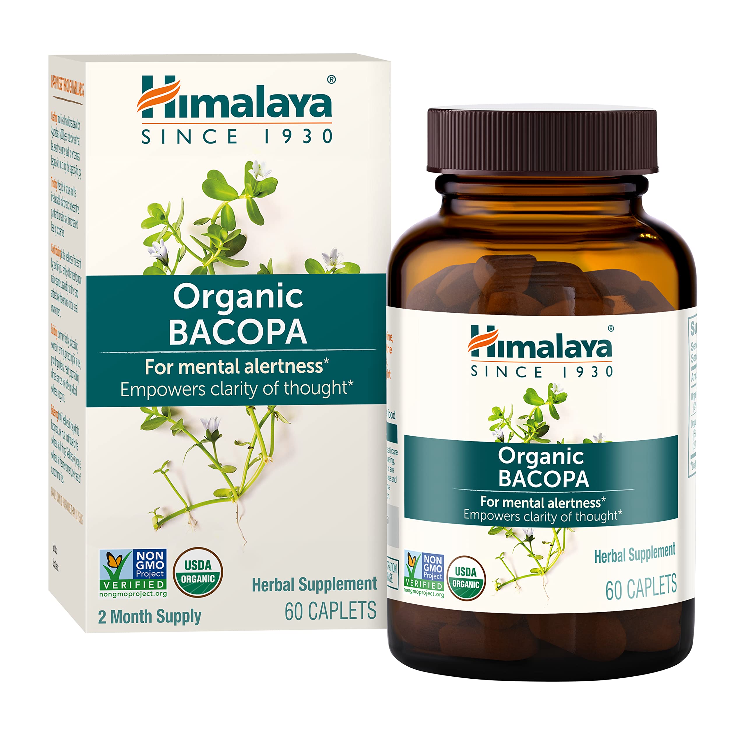 Caplets Himalaya Bacopa Monnieri Nootropic – Organic 750 mg, 60 Caplets ...