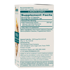 Himalaya Boswellia capsules close-up highlighting 250 mg extract.