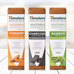 Lifestyle shot of Himalaya Botanique 2-pack toothpaste display