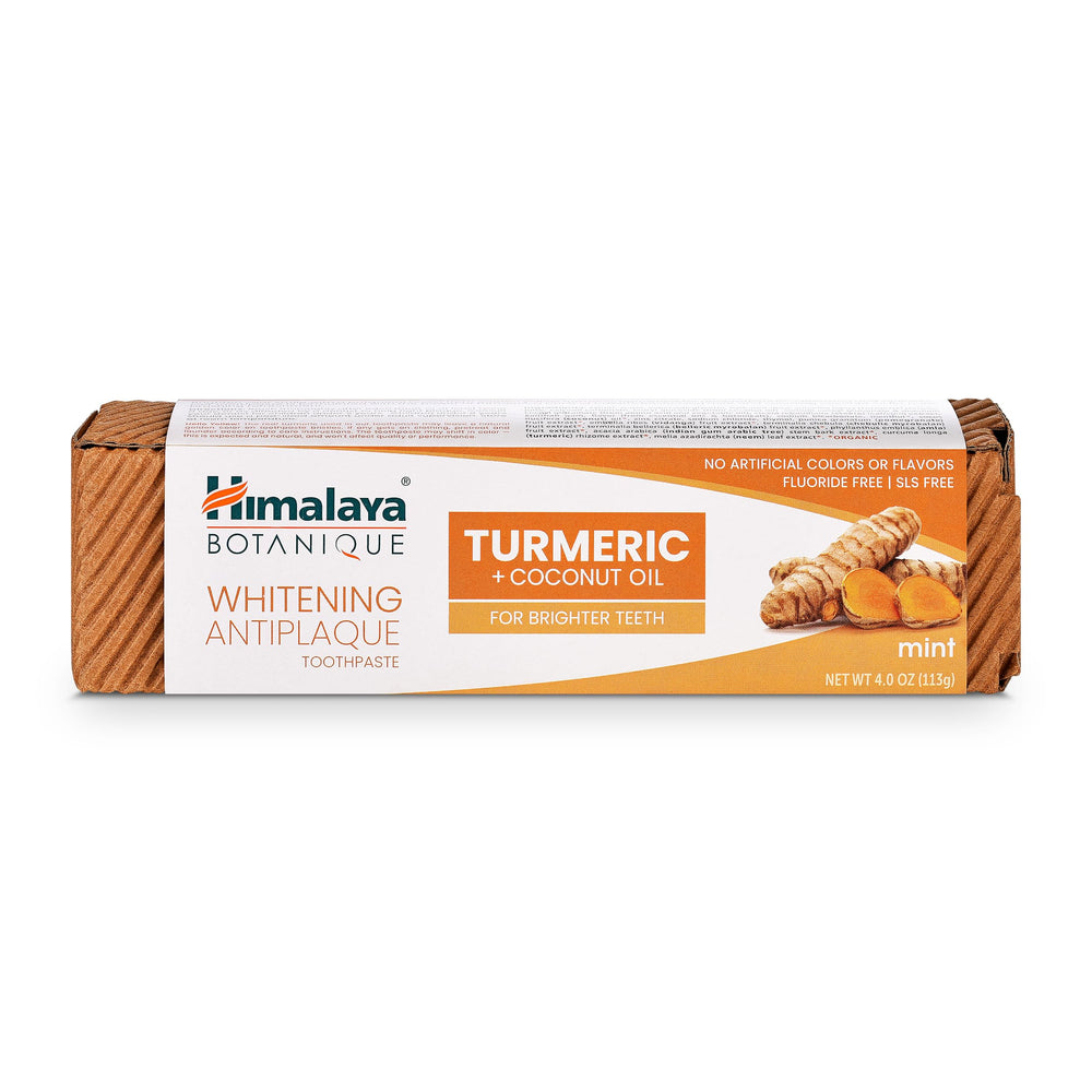 Two 4 oz tubes of Himalaya Botanique Whitening Toothpaste in a 2 pack