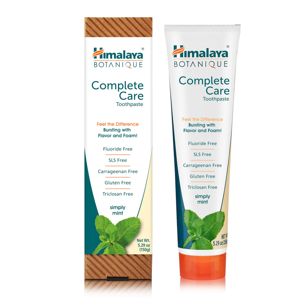 Second angle of Himalaya Botanique Complete Care Toothpaste tube