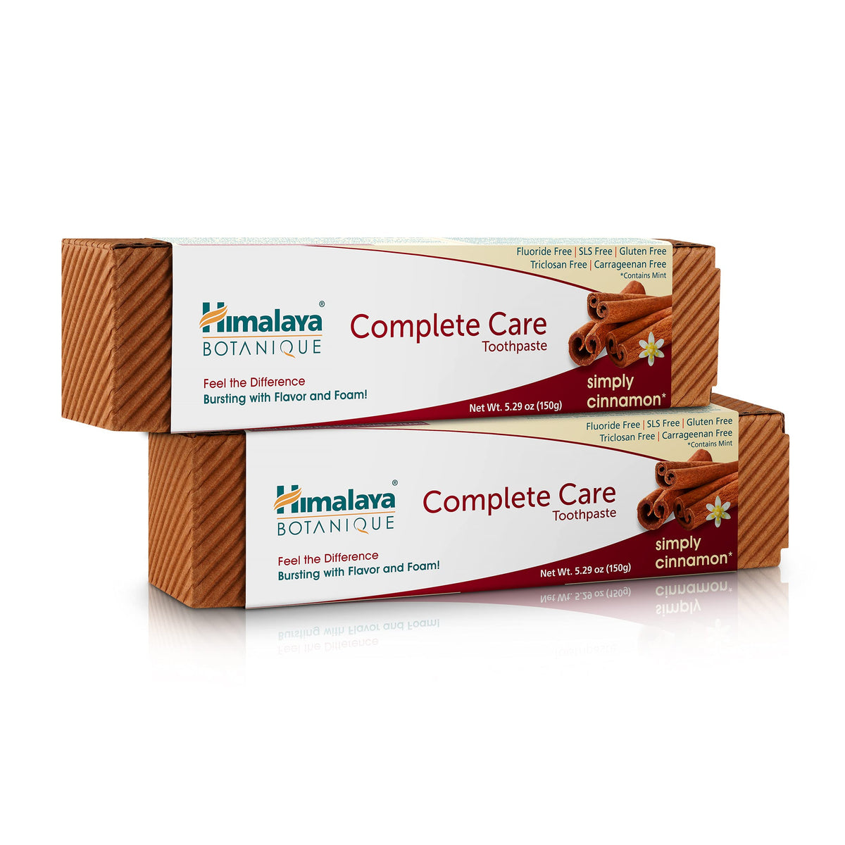 Front view of Himalaya Botanique Complete Care Toothpaste Cinnamon 2-pack