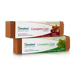 Box showing Himalaya Botanique Complete Care Toothpaste Peppermint and Cinnamon variety pack