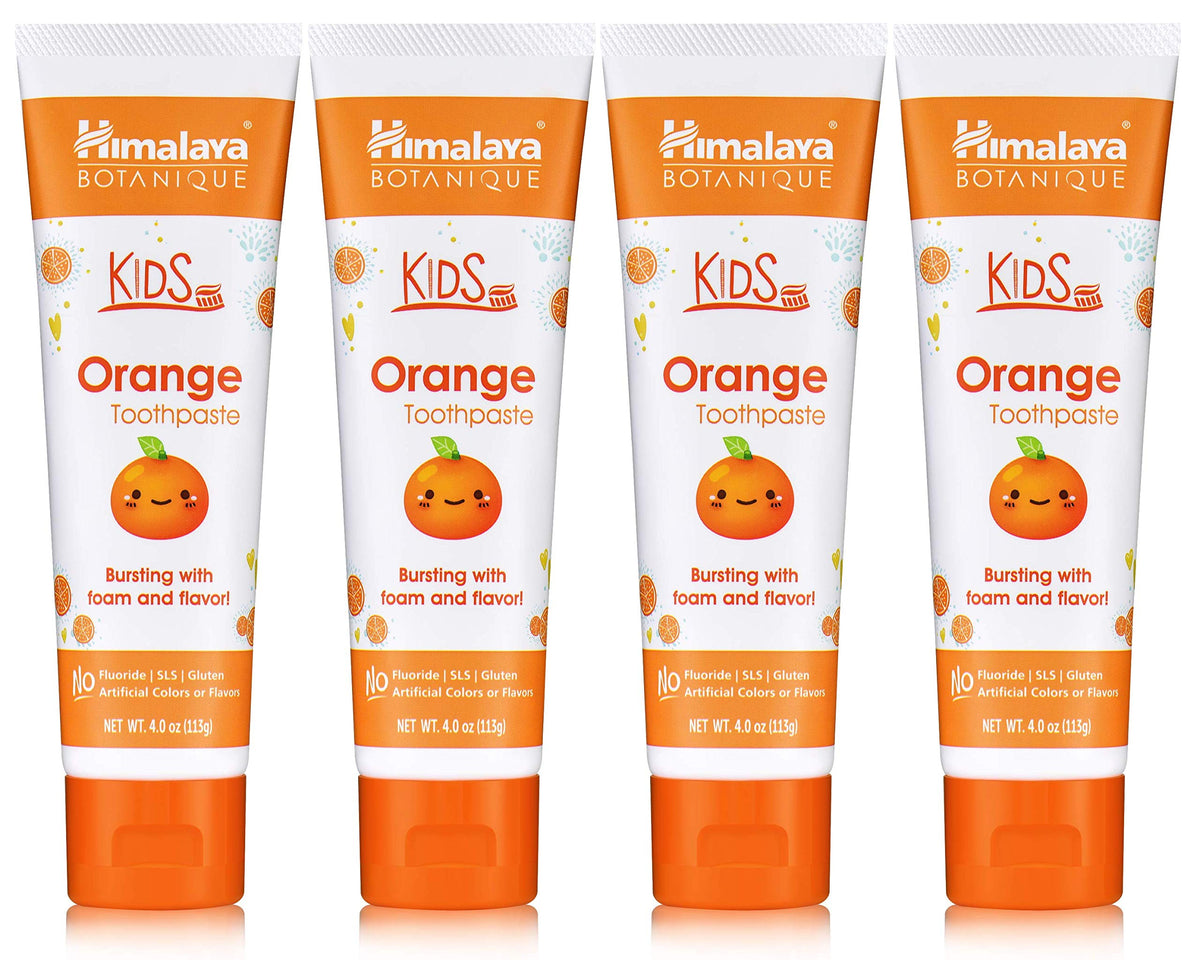 Orange flavor Himalaya Botanique Kids Toothpaste 4 oz bottle