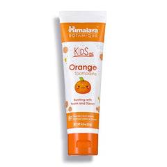 Orange flavor Himalaya Botanique Kids Toothpaste 4 oz tube - side view