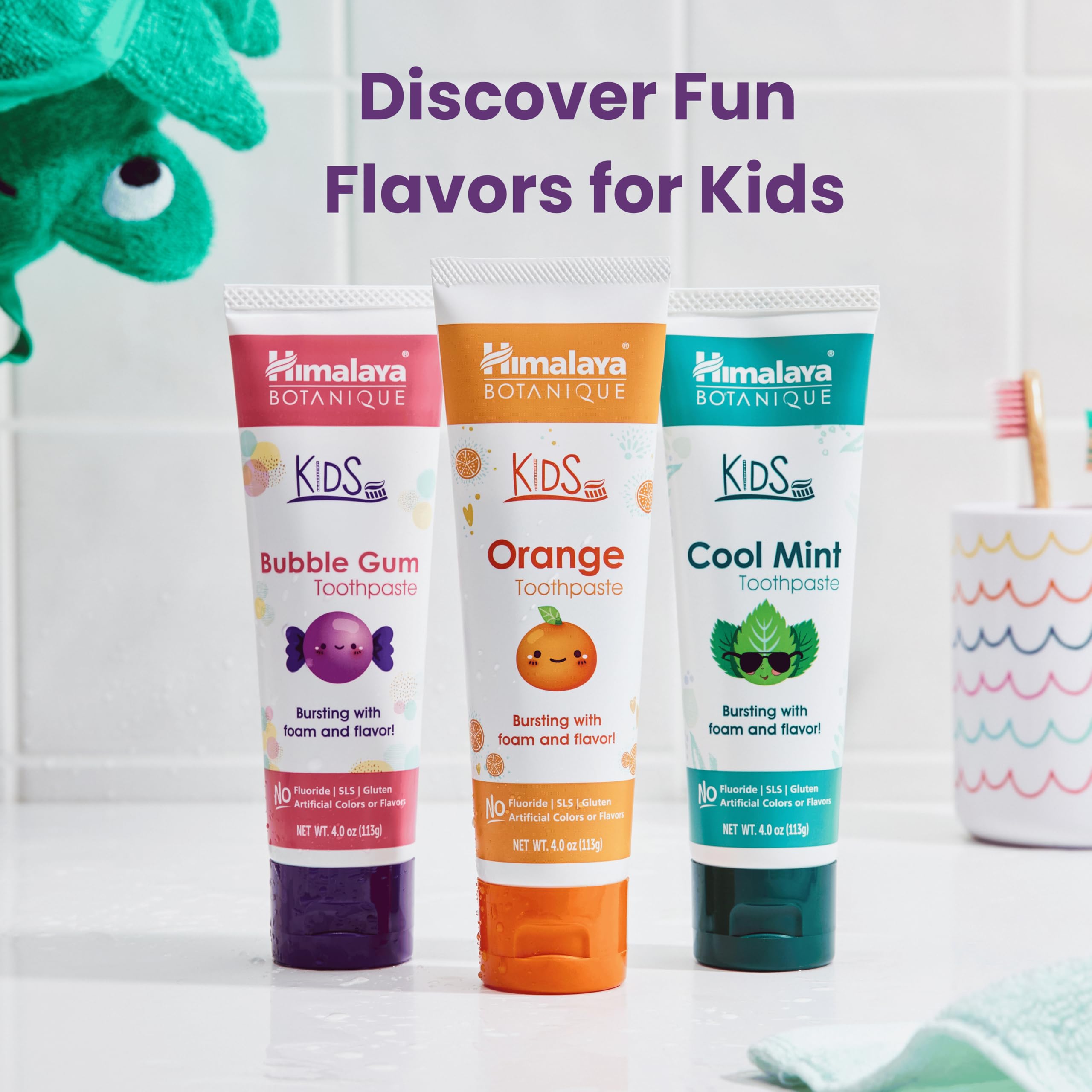 Packaging of Himalaya Botanique Kids Toothpaste 4 pack