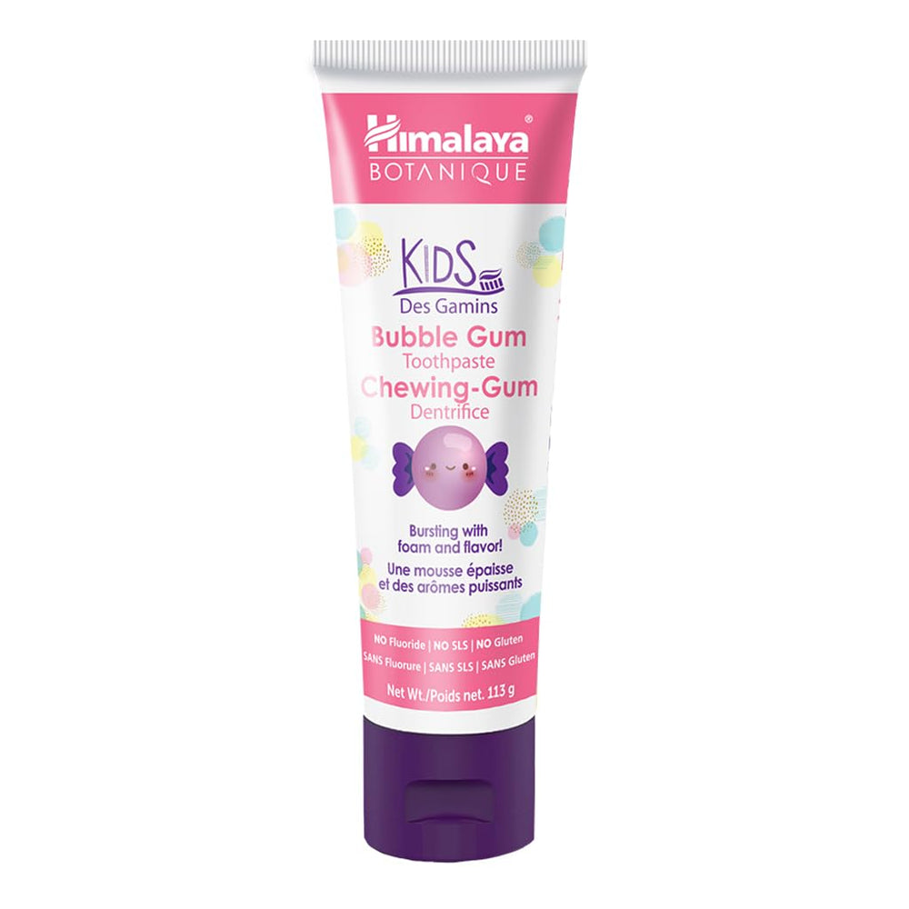 SLS-free label on Himalaya Botanique Kids Toothpaste packaging