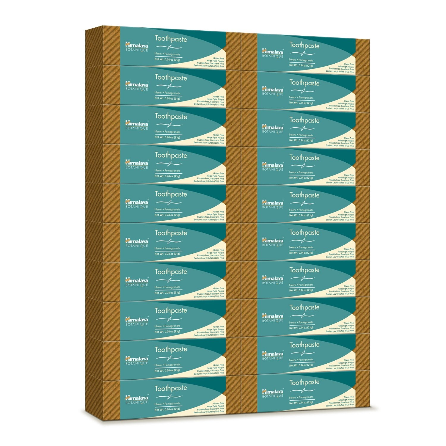 Pack of 20 Himalaya Botanique Neem & Pomegranate travel toothpaste tubes