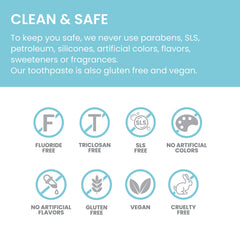 Gluten-free toothpaste with clean, paraben-free formula
