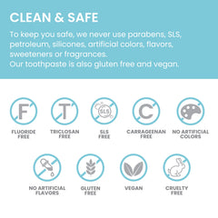 Cruelty-free and vegan labeling on toothpaste packaging