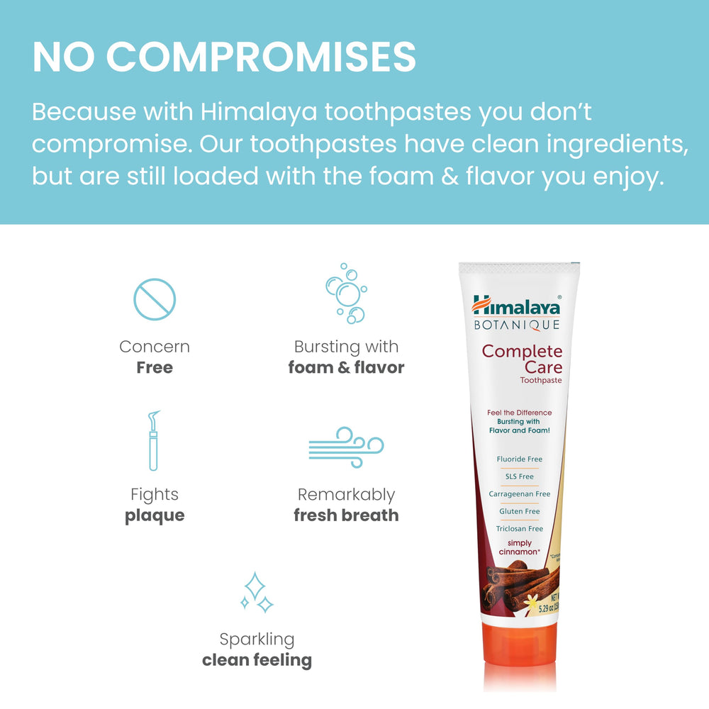Neem and Pomegranate ingredients on Himalayan Botanique toothpaste graphic