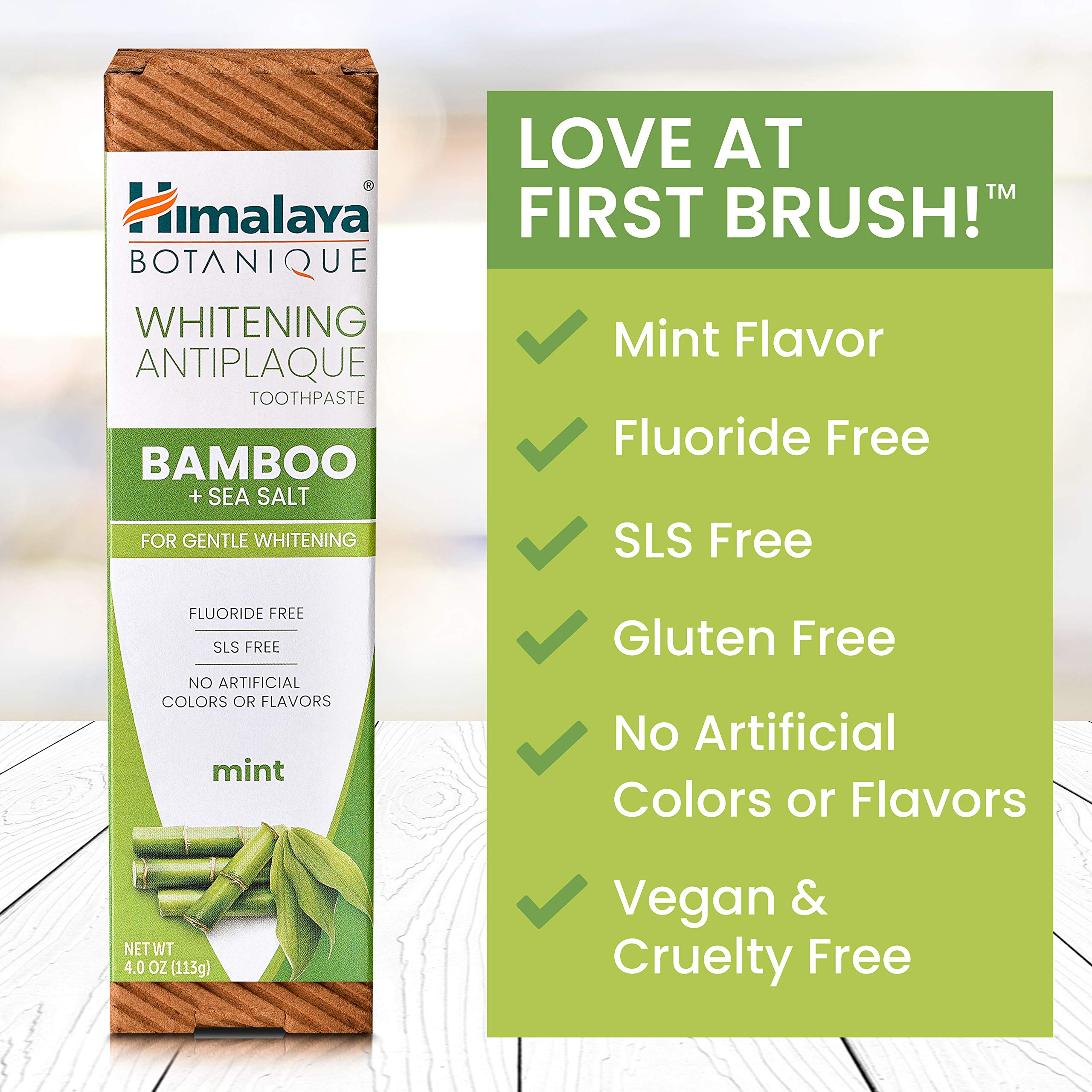 Fluoride-free, triclosan-free, SLS-free and gluten-free label