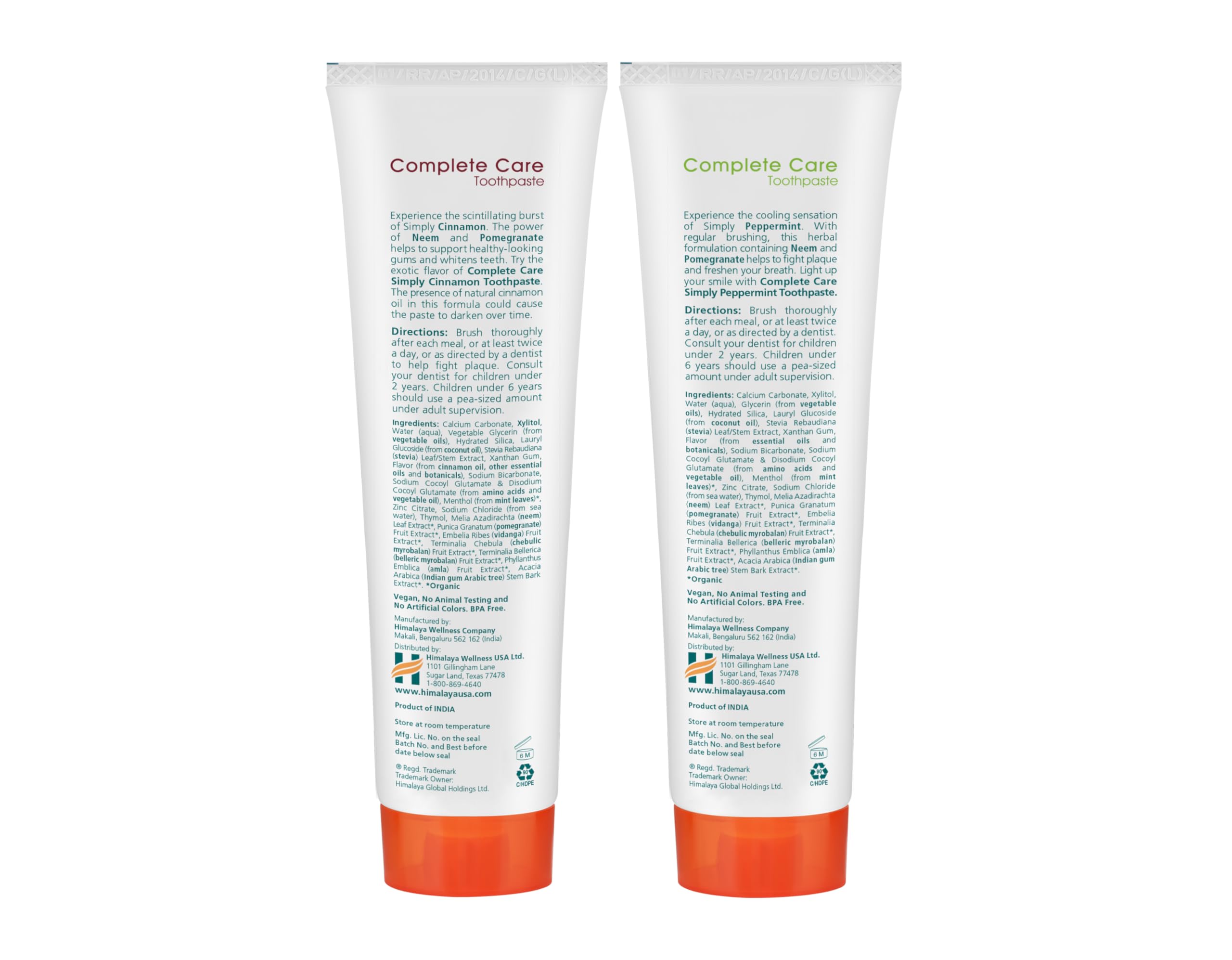 Close-up of Himalaya Botanique toothpaste tube