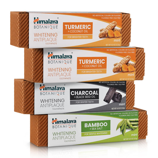 Front view of Himalaya Botanique Whitening Antiplaque Toothpaste Variety Pack