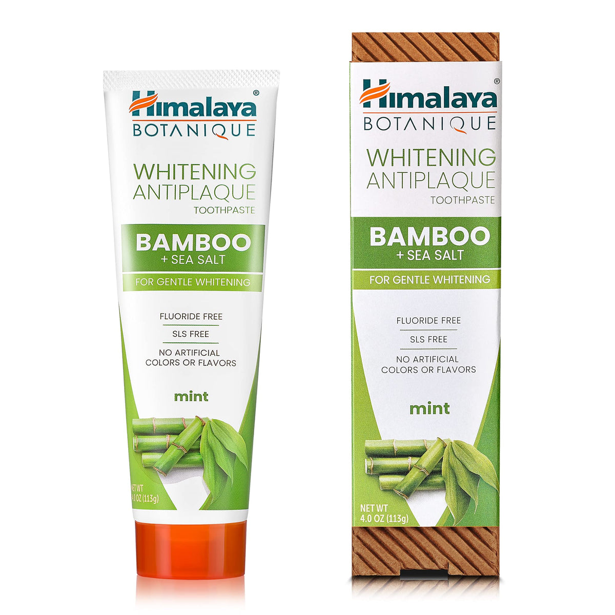 Himalaya Botanique Whitening Antiplaque Toothpaste with Bamboo and Sea Salt (4 oz)