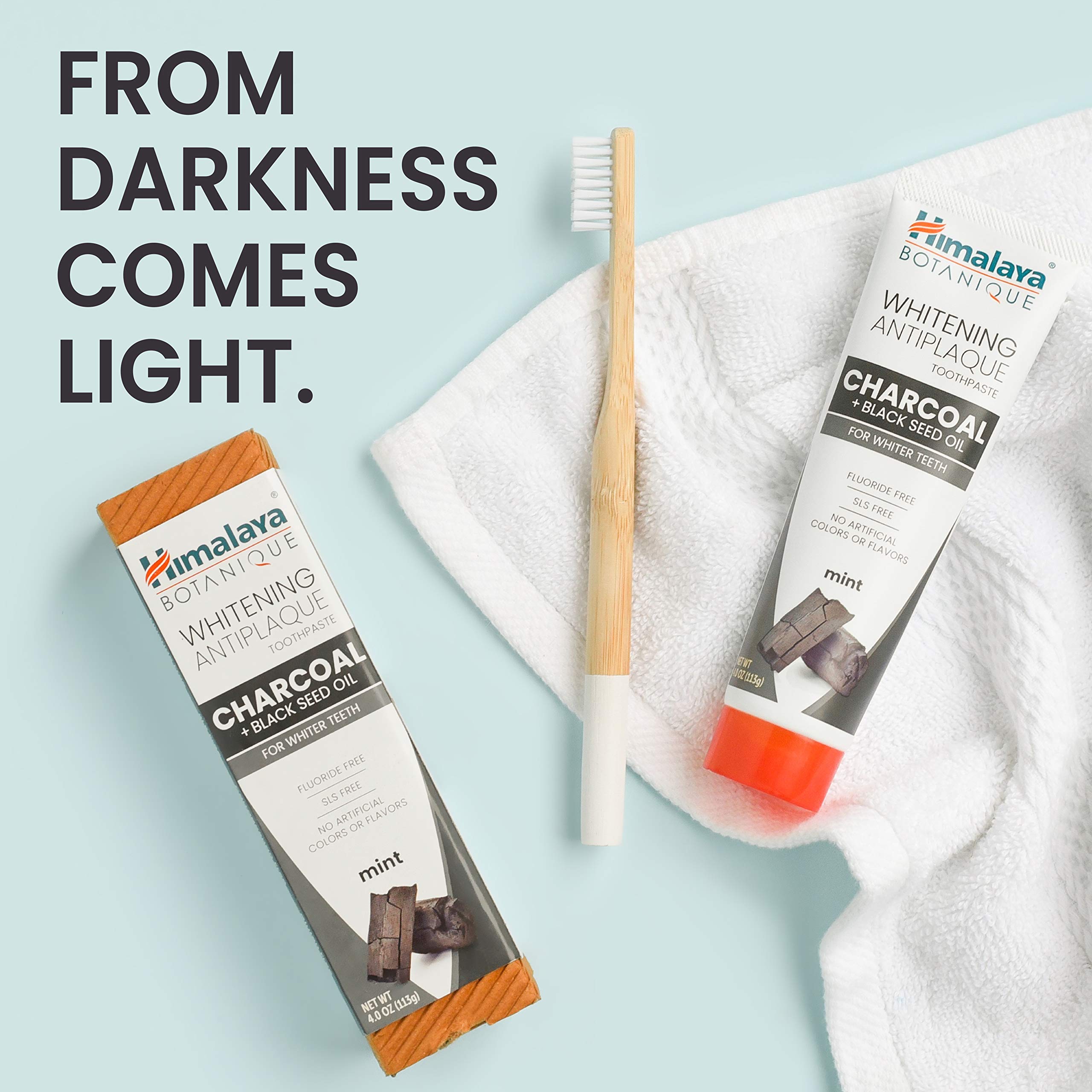 Himalaya Botanique whitening antiplaque toothpaste 4-pack packaging display