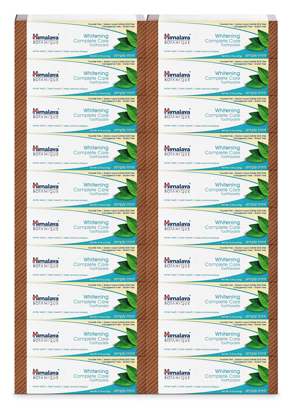 Himalaya Botanique Whitening Complete Care Toothpaste 20-pack travel size tube