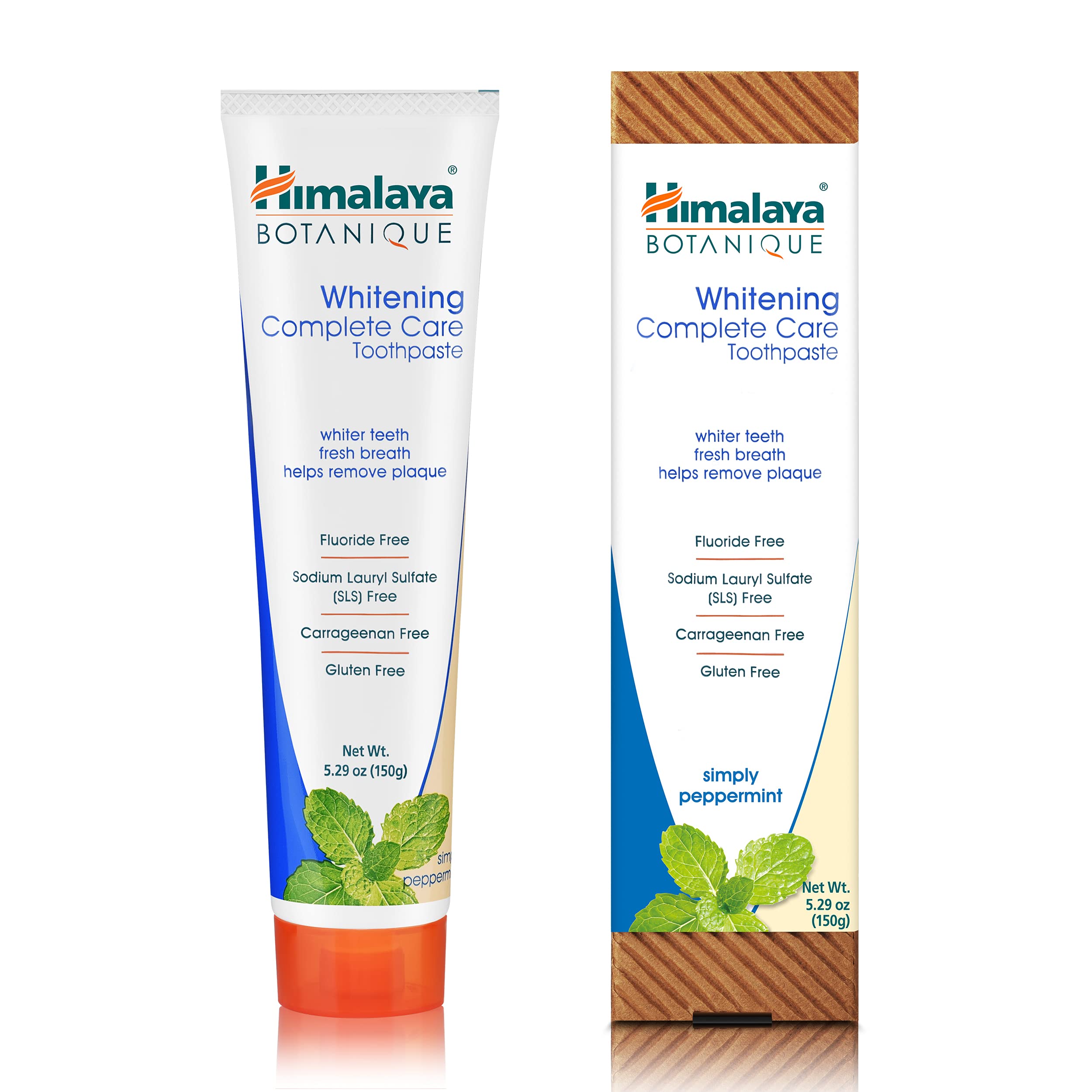 Packaging of Himalaya Botanique Whitening Complete Care Toothpaste - Peppermint 5.29 oz