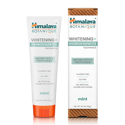 Front view of Himalaya Botanique Whitening Toothpaste with nano hydroxyapatite mint flavor 4 oz