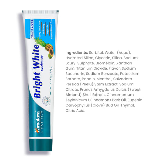 Front packaging image of Himalaya Bright White Toothpaste 2-pack