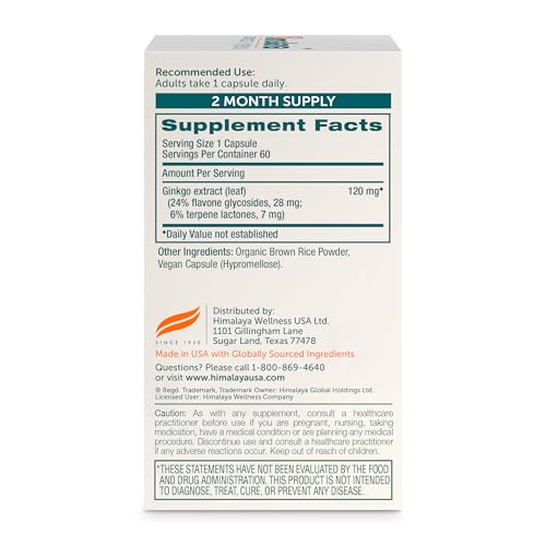 Capsules of Himalaya Ginkgo Biloba 120 mg