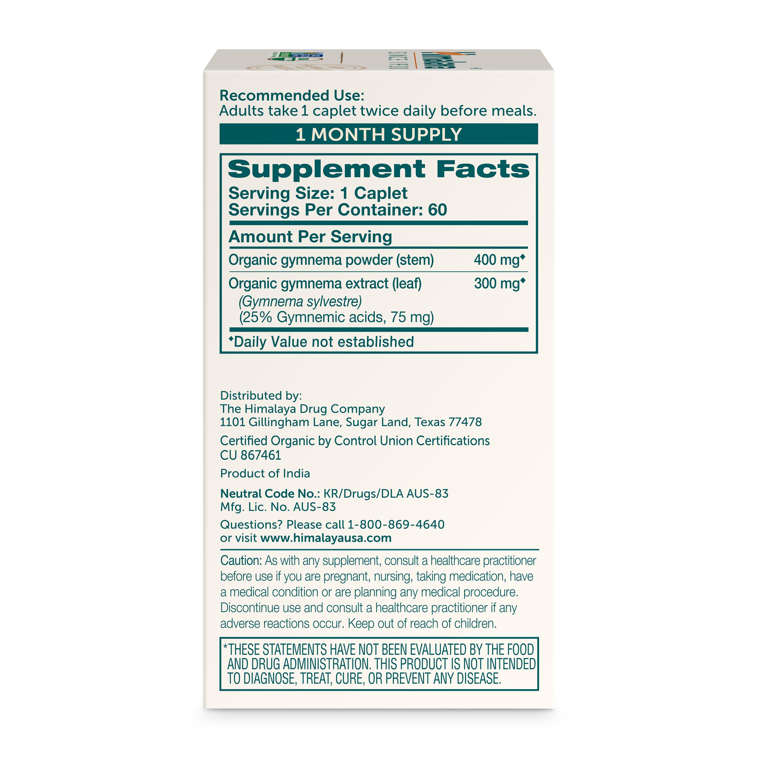 Himalaya Gymnema Sylvestre 700 mg bottle