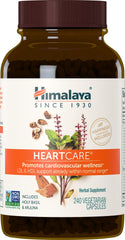 Himalaya HeartCare bottle front shows 240 capsules for cardiovascular wellness.