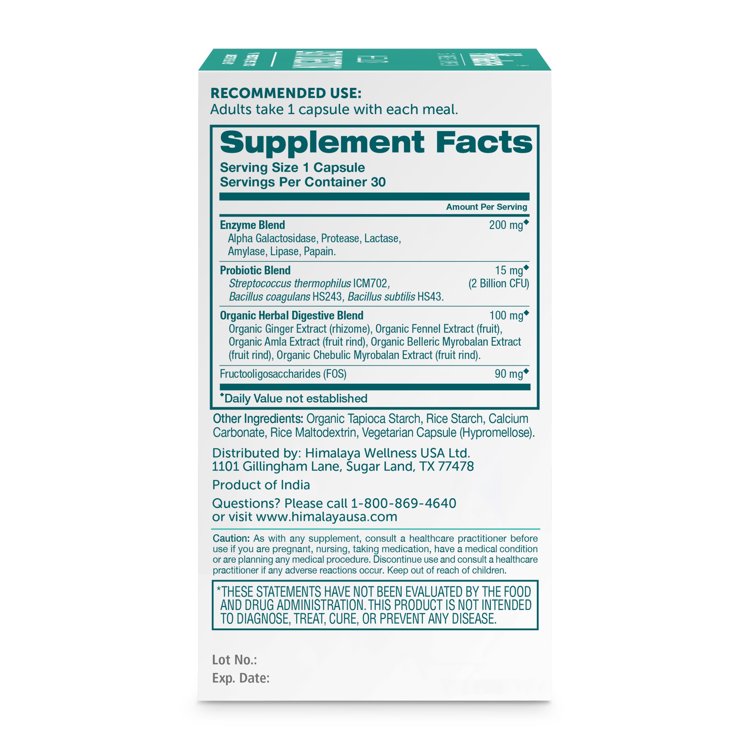Digestive enzymes blend including multiple enzymes for easy digestion