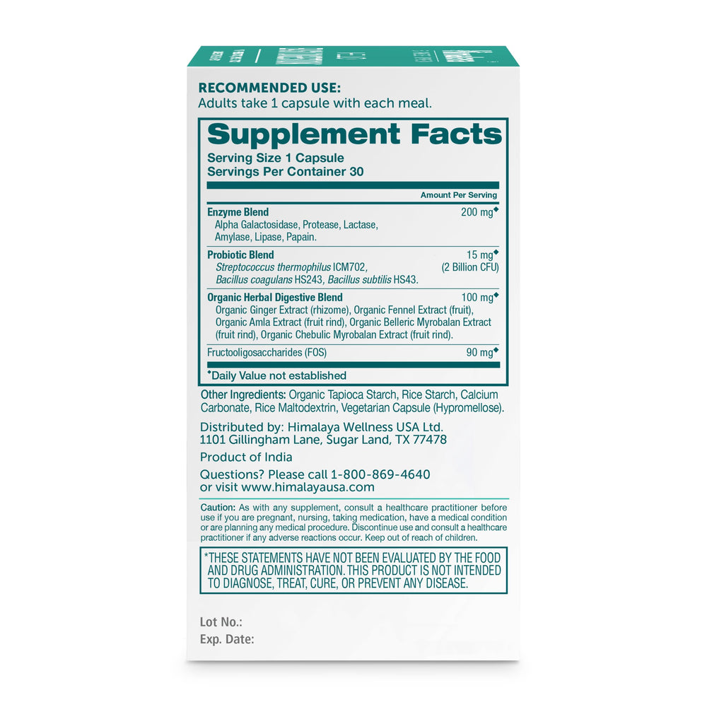 Digestive enzymes blend including multiple enzymes for easy digestion