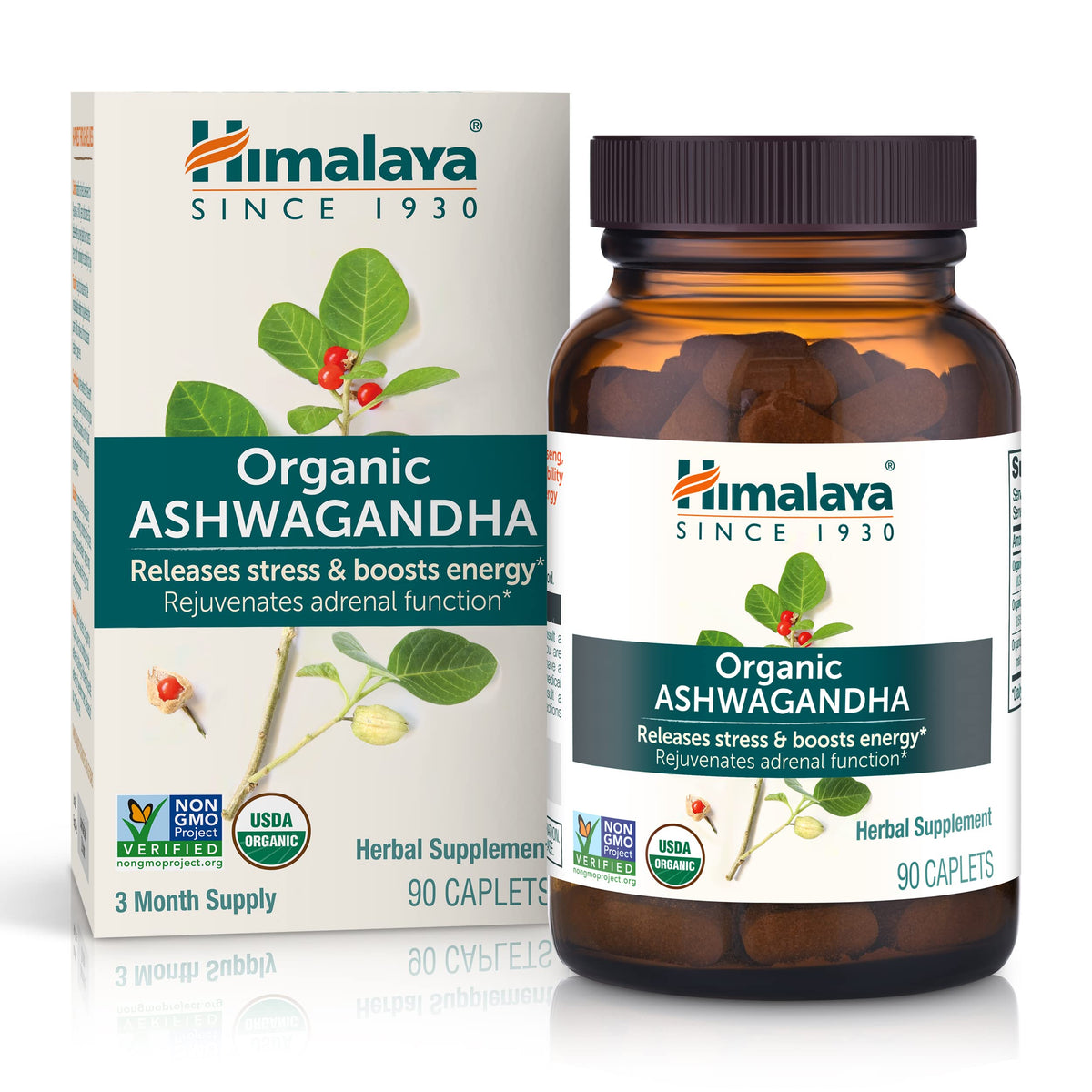 Himalaya Organic Ashwagandha Root 90-Day Supply - 670 mg per caplet