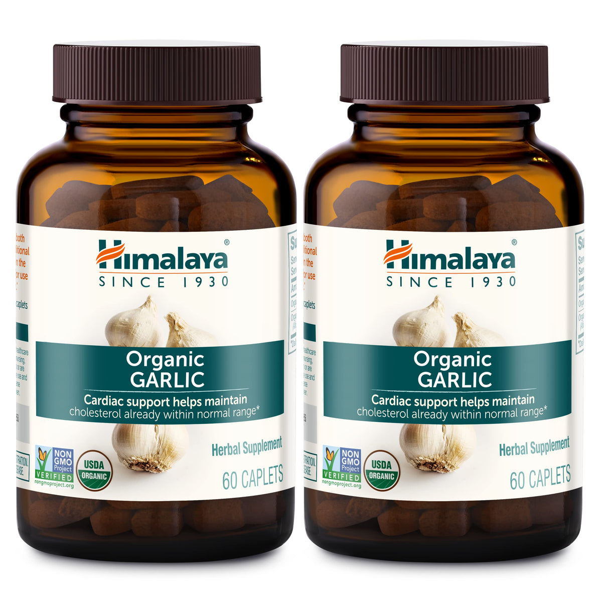 Bottle label of Himalaya Organic Garlic 1,400 mg