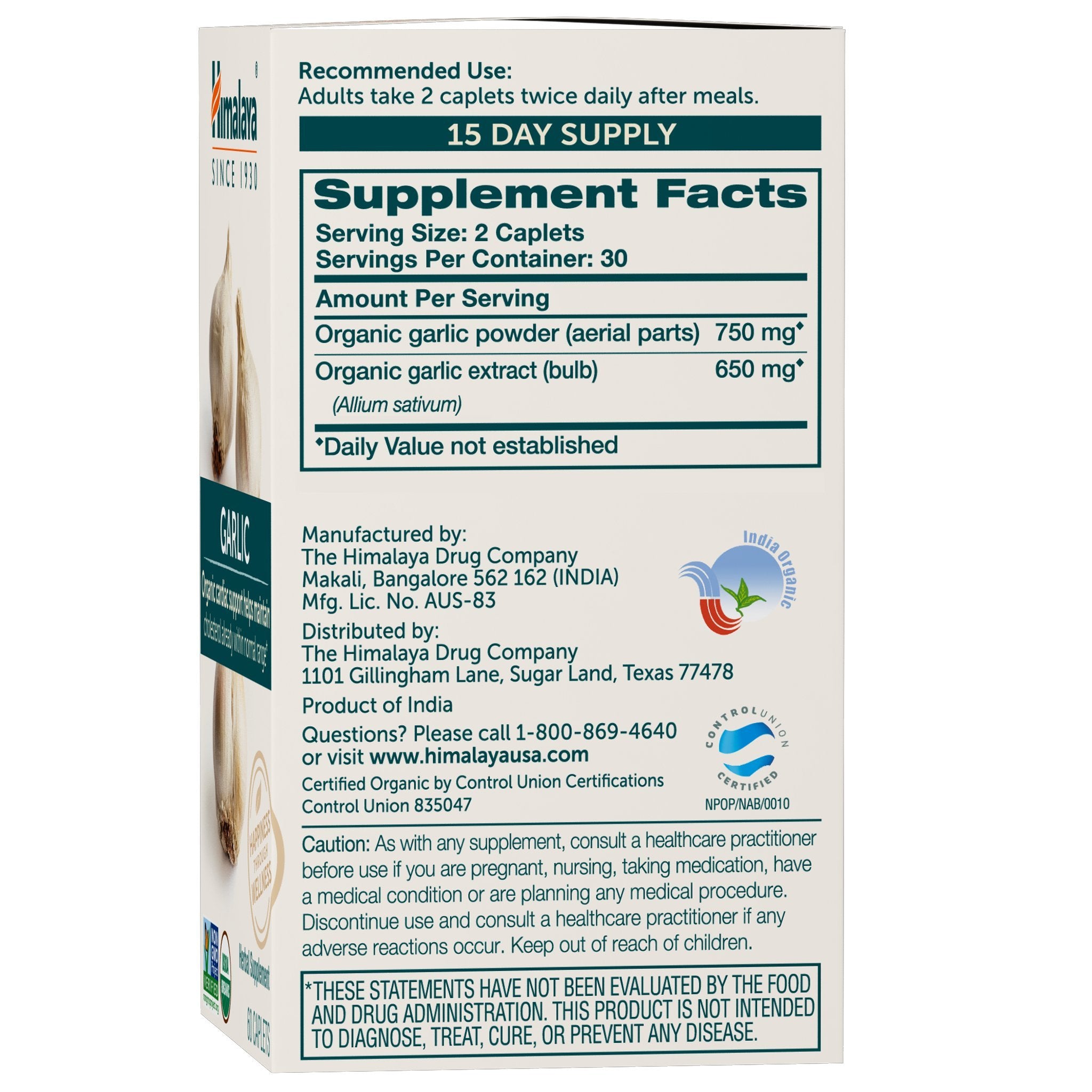 Ingredients: USDA Organic and Non-GMO certification icons