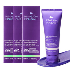 HIMALAYA PINKSALT Purple Whitening Toothpaste Vanilla Mint packaging 3 x 3.5 oz (set of 3)