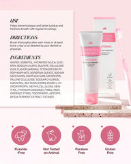 Graphic highlighting Himalayan Pink Salt minerals and fluoride-free formula