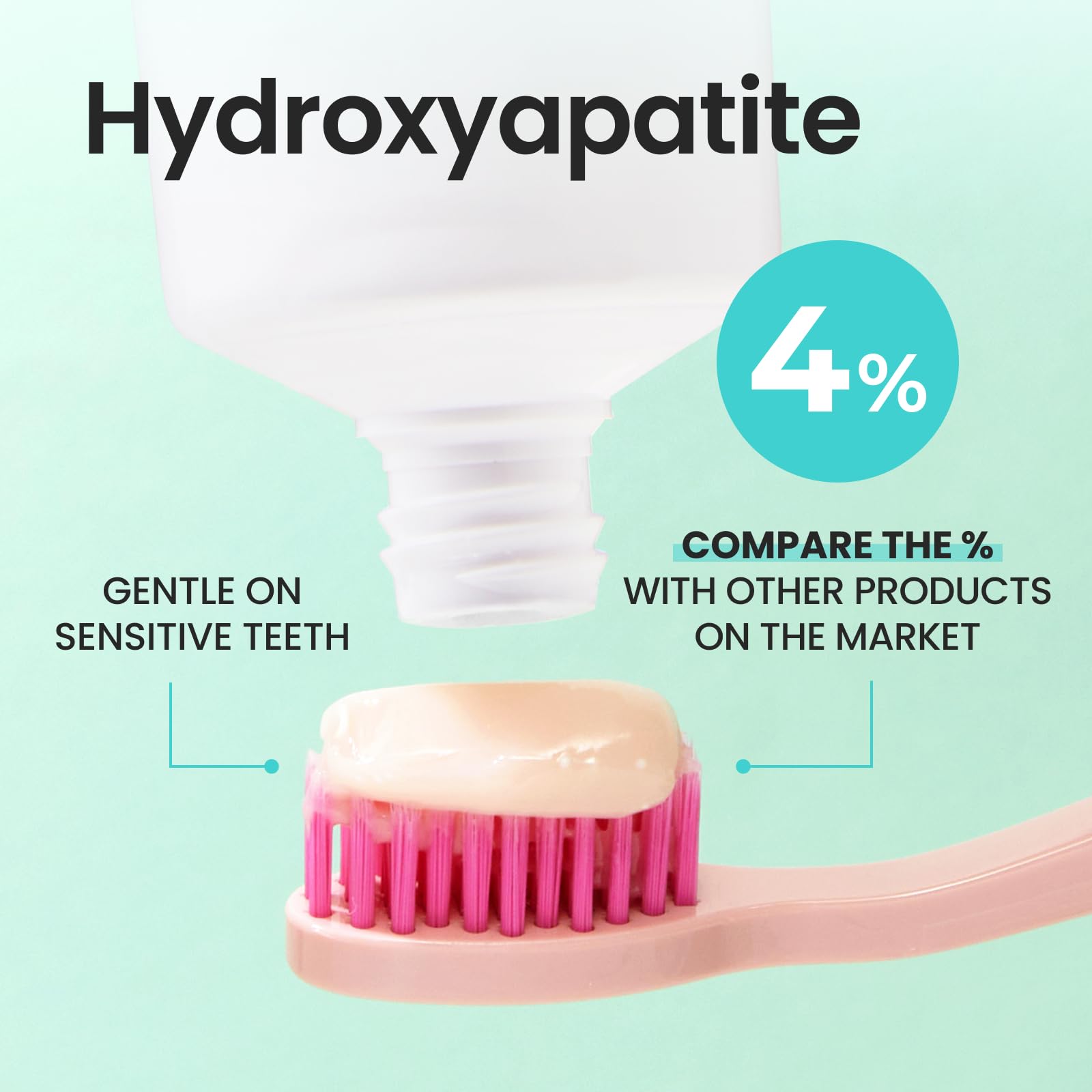 Close-up of toothpaste tube highlighting spearmint flavor and Niacinamide