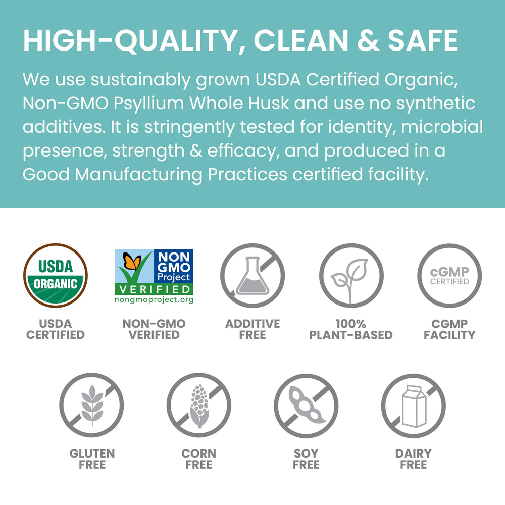 Ingredient list highlighting 99% white husk content